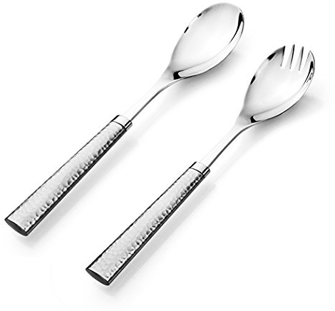 Matte Silver Two Tone NC11S Salad-Server-Sets, Stainless Steel, Matte Gold Two Tone
