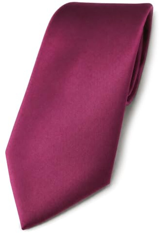 TigerTie Herren Satin-Krawatte einfarbig, 150x8 cm, für Business, Hochzeit und Feier