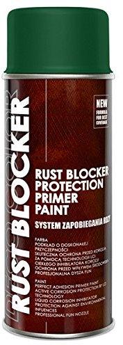 12er Sparpack 400 ml Rust Blocker 4in1 Metallschutzlack Rost Stop Lack GRÜN matt RAL 6005 , 4in1 -Haftvermittler - Aktiver Rostschutz - schnelltrocknender Lack - effektiver Schutz