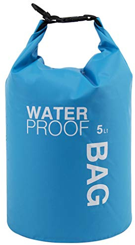 Wasserfester Trockenbeutel von LuckyStone, farbige Trockentasche für Boot, Kajak, Angeln, Rafting, Schwimmen, Camping, Kanufahren, blau, 5 l