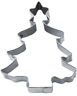 Staedter Abeto de árbol de Navidad con Estrella Cortador de Galletas, Plata, Acero Inoxidable, Plateado, 9.5 cm