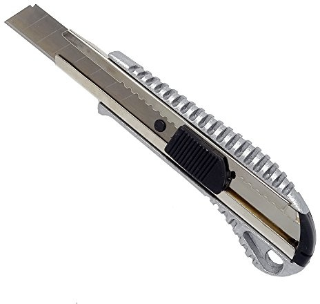 SBS Alu Profi Cuttermesser | 20 Stück | 18 mm Abbrechklinge | Teppichmesser Kartonmesser