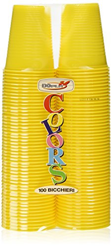 Dopla Colors, vasos de plástico, color amarillo, 100 unidades)
