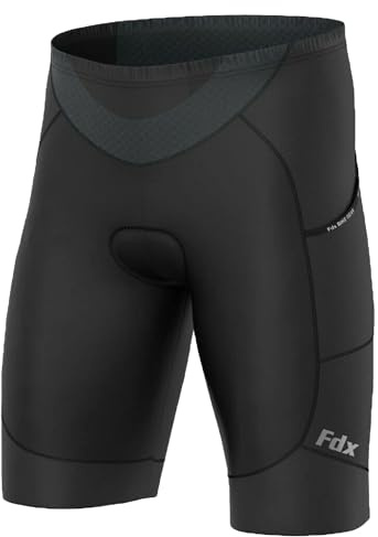 FDX Men's All Day Cycling Shorts 3D Anti-Bac Padded Bike Shorts | Built for all-day comfort, 3D padded cycling shorts combine pockets, powerband grippers and hi-vis details for longer rides.
