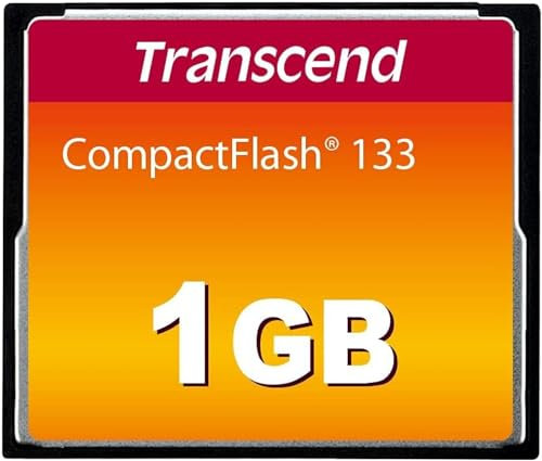 Transcend Tarjeta de Memoria CompactFlash 133 1GB (CF Card) hasta 30MB/s, Compatible con Modo de Transferencia Ultra DMA 4 con MLC NAND Flash, Ideal para DSLR Básicas - TS1GCF133