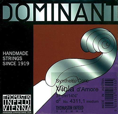 Thomastik Einzelsaite für Viola d'amore Dominant Mensur 37cm - Fis'-Saite Melodie, Perlon umsponnen
