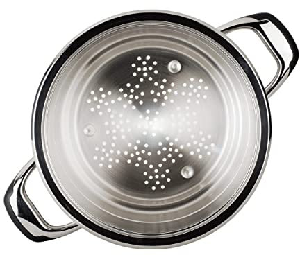 WARMCOOK 2030.20 - Vaporiera per cous cous Ecovitam, Acciaio Inox 18/10, 20 cm, Manici Laterali