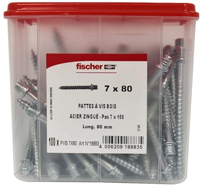 Fischer - Vis - Patte à vis bois 7x150 - 7x80mm - 100 pièces