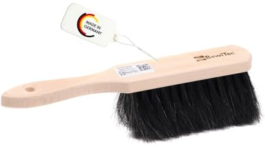 BawiTec Profi Handfeger Handbesen 28cm Naturhaar für empfindliche Oberflächen Rosshaar weich Mischung Borsten Hand Broom