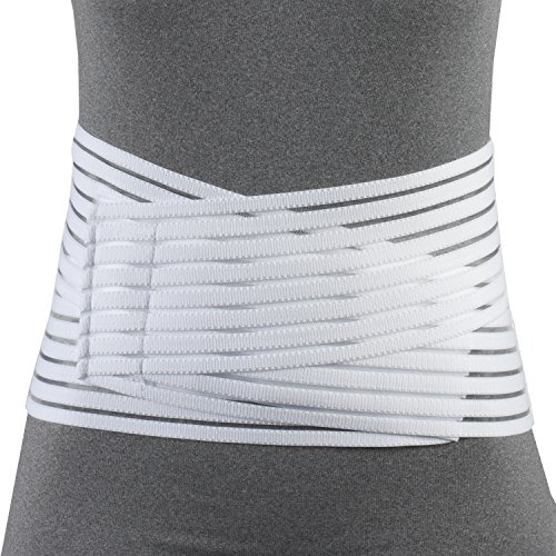 OTC Lumbosacral Support, 7-inch Lower Back, Lightweight Compression, Elastic, White, Medium