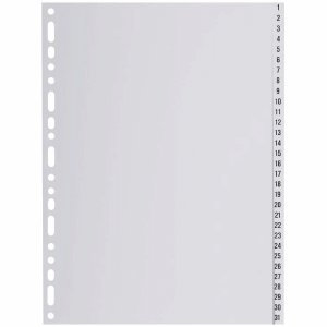 Exacompta 5 x Register A4 PP 31-teilig 1-31 grau