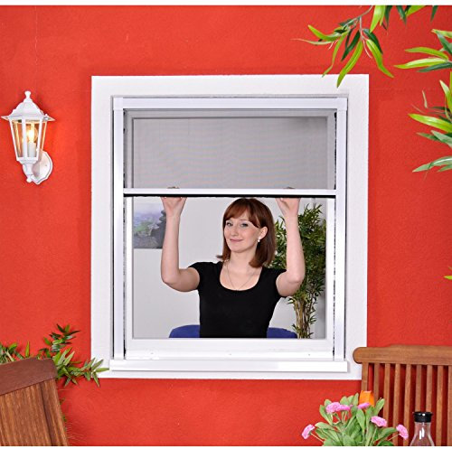Slim Rollo - Fliegengitter für Fenster als Rollo - Insektenschutzrollo Fliegengitterrollo Smart - 80 x 160 cm (braun)