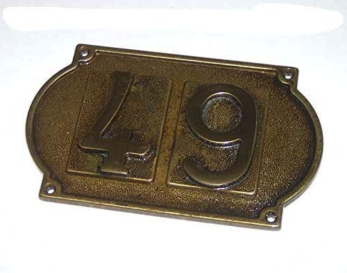Numero Civico 2 CIFRE Completo di piastra Tutto Ottone Massiccio Indistruttibile Disponibili tutti i numeri