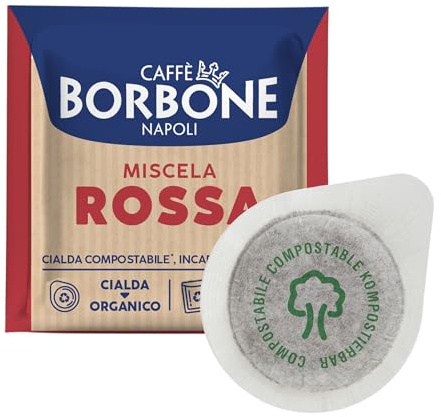 Caffè Borbone Dosette Compostable, Emballage Recyclable, Mélange de Café Rouge - 600 Dosettes de Café - Système ESE