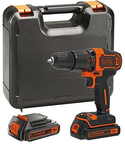 Black+Decker bdchd18 K-gb 18 V taladro de percusión, rojo, BDCHD18KB-GB, 18 voltsV
