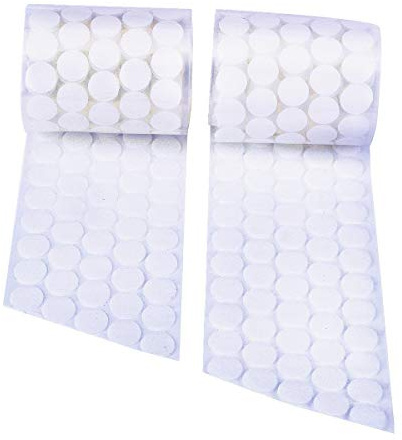 Self Adhesive Dots,1100pcs(550 Pairs) 0.59 Diameter Strong Sticky Back Hook Nylon, 15mm Loop Strips with Waterproof Glue Tapes, Perfect for School Classroom,Office, Home(White)