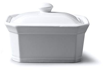 WM Bartleet & Sons burro/terrina con coperchio, bianco