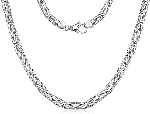 Silberketten Store Königskette 925 Silber Herren 8 mm Stärke I Männer Silberkette mit Karabiner Verschluss I Panzerkette Herren vierkant hochglanz