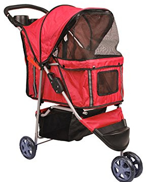 Bc-elec - 5663-0015Ared Tier-Buggy mit 3 Rädern Hundebuggy, rot