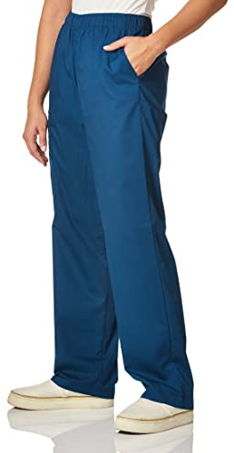 WonderWink Wonderwork-Pantaloni Cargo da Donna Senza Lacci Chirurgici, Blu Caraibico, XS Petite