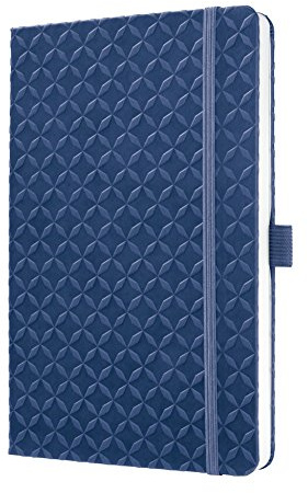 Sigel Notizbuch Jolie A5 liniert Tagebuch Dunkelblau Hardcover | JN101, Gummiband, Stifteschlaufe, Einstecktasche, vegan, nachhaltiges Papier