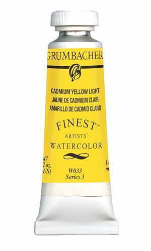 Grumbacher Finest Watercolor Paint, 14 ml/0.47 oz, Cadmium Yellow Light