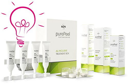 purePeel AHA-Fruchtsäure-Peeling/All Inclusive Box/Gesichtsreinigung, Gesichtspeeling, Gesichtspflege bei einem fahlen Teint, Unreinheiten, Pickeln & Fältchen/Peeling-Set