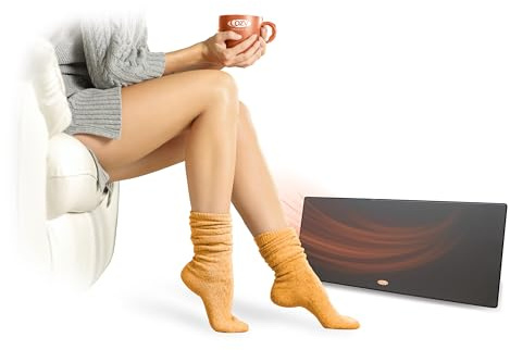 Cozy Products New and Improved Cozy Legs, Flat Panel Space Heater for Home and Office, Portable Heater with Built-in Thermostat, 150-watt, Energy-Efficient, 19 x 8 x 1, 3.2 lbs., Black