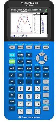 Texas Instruments TI-84 Plus CE Color Graphing Calculator, Bionic Blue Small