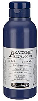 Schmincke - AKADEMIE Acryl color, Preußischblau 250 ml, 23447027, feine Künstler-Acrylfarbe, brillant, hoch lichtecht und kadmiumfrei, für Acrylmalerei, Mixed Media