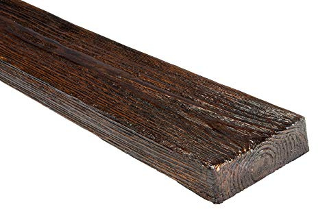 DECO WOOD Dekobrett ET406 aus Polyurethane, 2m Länge, PU Brett Holzoptik (dunkelbraun - 120x35mm) Verzierung Lampe Holzstruktur Scheinbrett