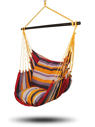 HOBEA-Germany Hängesessel Hängestuhl Hängesitz mit 2 Kissenhüllen (XXL (bis 140kg belastbar), Mallorca)