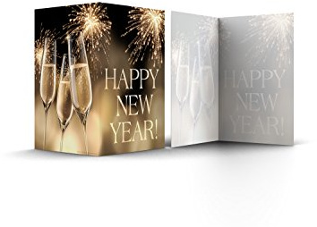 Briefumschläge24Plus 10 Wunderschöne Silvesterkarten Neujahrsgrüße HAPPY NEW YEAR!, A6,