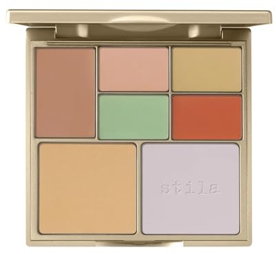 Stila Color Correcting Palette, Correct And Perfect All In One, Cream & Powder Face Makeup for Dark Circles, Redness, 0.45 Oz.