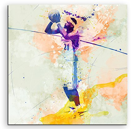 Paul Sinus Art 60x60cm Basketball VII 60x60cm Wandbild SPORTBILD Aquarell Art tolle Farben
