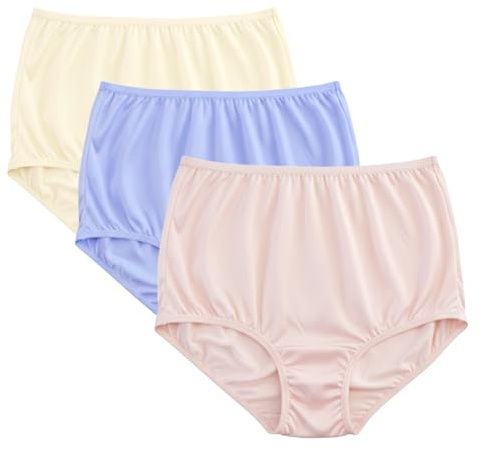 Vanity Fair Women's Perfectly Yours Ravissant Tailored Full Brief Panties, Nylon Underwear, 3 Pack, BCP Multi, Size 7
