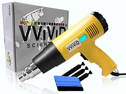 VViViD Professional Heat Gun Automotive Vinyl Wrapping Tool Including Precision Nozzle and 3M Tool Set (Digital Reading, Nozzle and Tool Kit Included)