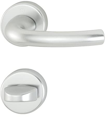 HOPPE 2951344 Drückergarnitur Tokyo mit Rosetten WC, silber eloxiert