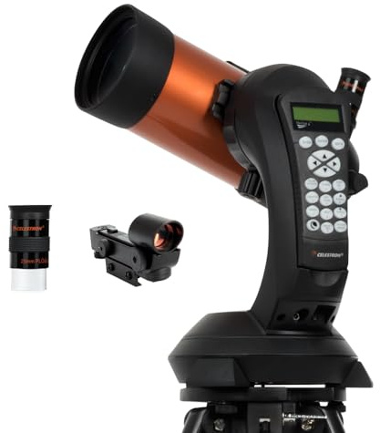 Celestron 11049 NexStar 4SE Computerised Maksutov-Cassegrain Telescope with Fully Automated Mount, SkyAlign Technology and XLT Coating, Black/Orange