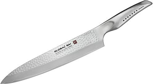 Global SAI-06 Tranchiermesser, Hammerschlagdesign, 25cm, 1 St