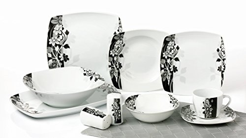 Topkapi 40-TLG Service de table complet en porcelaine Motif Alani TK-984 pour 6 personnes