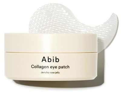 Abib Collagen Eye Patch Jericho Rose Jelly 60 Patches, Korean Under Eye Patches for Puffy Eyes and Dark Circles, Anti-Wrinkle, Collagen, Caffeine, Niacinamide, Ceramide, Antioxidant, Skin Care