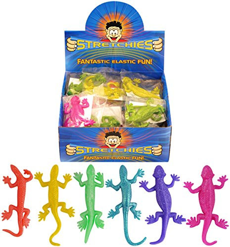 Henbrandt 12 x Lizards Stretchy Stretchies Party Bag Fillers Favours Toys - Assorted Colours