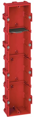 Legrand 080144 Boîte MultiPoste Batibox Maçonnerie 4 Postes 8 à 10 Modules, 40mm Profondeur, Rouge, Lot de 5
