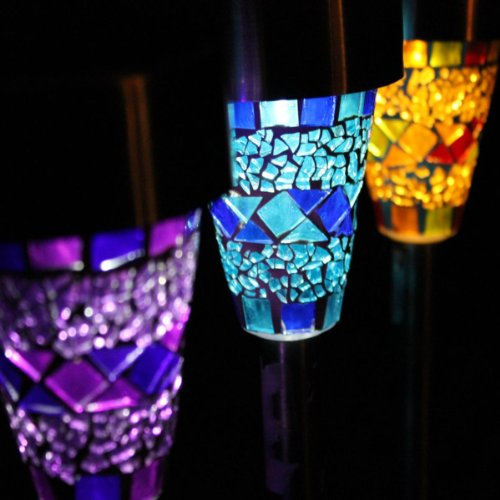 Direct Global Solar Mosaic Lights for the Garden with Plugs, Pack of 6