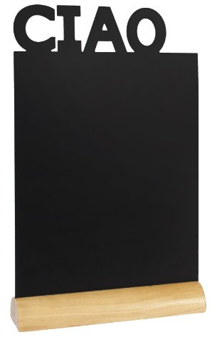 Securit FBT- Ciao Kreidetafel maximal 25 x 33 cm | Kreidemarker enthalten - Lackierte Holzbasis - Beidseitig beschreibbar