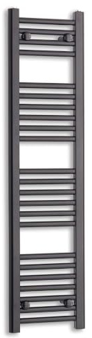 Companyblue Black Heated Towel Rail Radiator | Flat Ladder Bathroom Radiator | 300x1200mm