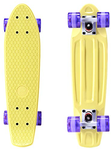 Playshion Mini Cruiser-skateboard, komplett, 55,9 cm, för nybörjare, med robust däck, kol