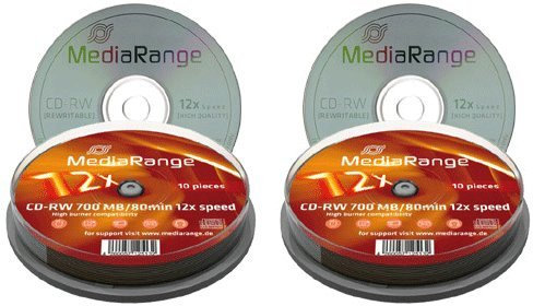 TWIN PACK (2x10) Mediarange CD-RW 1X-12X - TWIN PACK = 20 DISCS