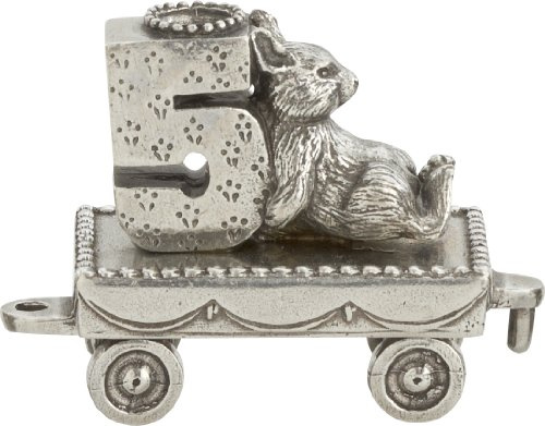 DANFORTH – Birthday Train Candleholder (5- Bunny) – Handcasted Pewter Birthday Party Decorations - Made in USA